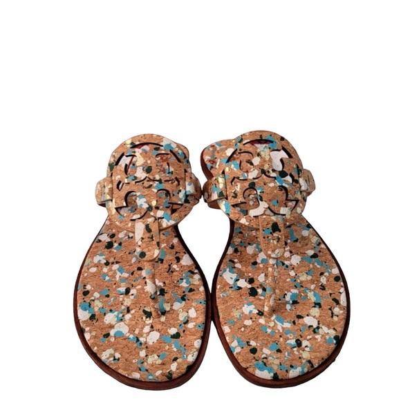 Lovely Tory Burch Miller Floral Summer Sandals Shoes Thongs Flats 8 New in Box - Picture 5 of 7
